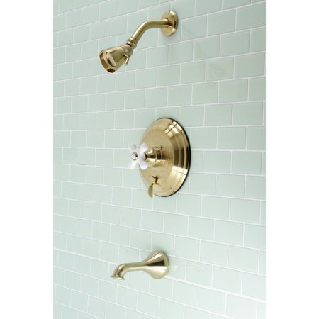 Kingston Brass KB36370PX Tub and Shower Faucet, Brushed Brass KB36370PX